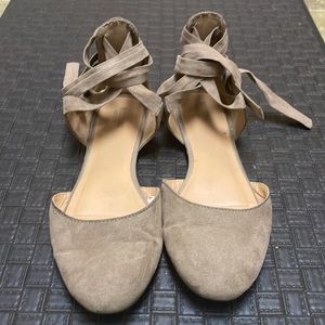 Lace up ballerina flats